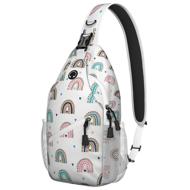 Symmetrical Ink Style Sling Backpack Lightweight Crossbody Bag for Travel, Hiking and Photography Essentials