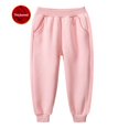thumbnail image 4 of Otqutp 2-12 Years Toddler Baby Boys Girls Sweatpants Solid Color Casual Cotton Elastic Waist Keep Warm Kids Sports Pants with Pockets(Pink-1,2-3 Months), 4 of 4