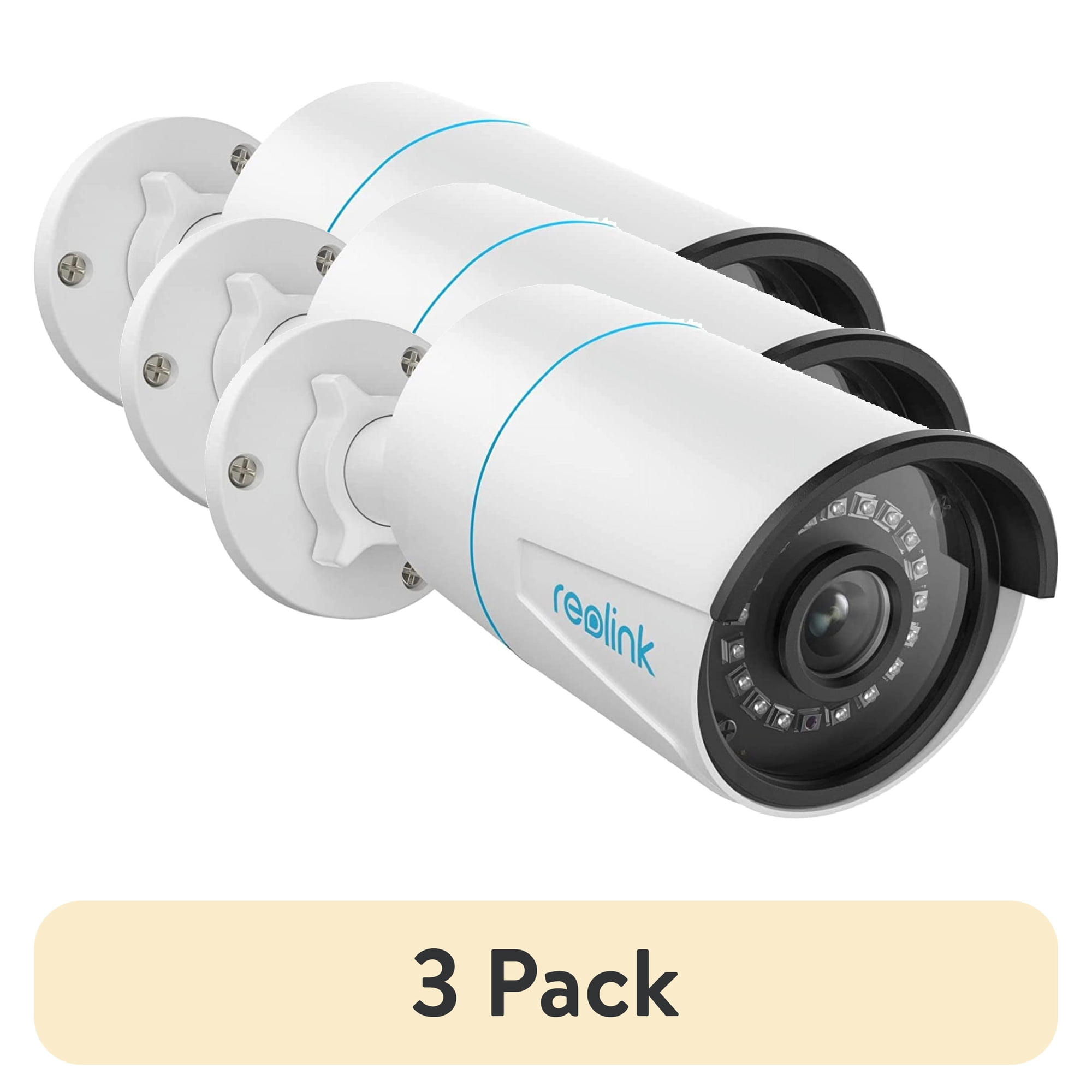 (3 pack) Reolink 5MP Outdoor PoE Security IP Camera, Smart Human/Vehicle Detection, Smart Playback, Timelapse, Night Vision, Audio Record, Work with Smart Home, RLC-510A