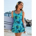 thumbnail image 3 of Ekouaer Swim Dress One Piece Bathing Suit Skirted Swimsuits for Women Ruched Retro Swimwear, 3 of 7