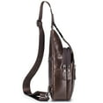 thumbnail image 3 of BULLCAPTAIN Men's Leather Sling Bag Waterproof Crossbody Pack Chest Shoulder Backpack for Hiking Cycling Mountaineering Travelling, 3 of 7