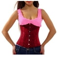 thumbnail image 6 of Odeerbi Medieval Boned Corset for Women 2024 Vintage Jacquard Shapewear Cinchers Waist Trainer Underbust Corset Belt Stomach Wrap Body Shaper Workout Girdle Red, 6 of 6