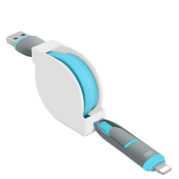 Two-in-one Data Line 1m Retractable Data Cable