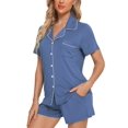 thumbnail image 4 of Conjunto de pijama Anjue para mujer, pijama clásico, manga corta, 4 of 6