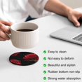thumbnail image 3 of Red Rose Coasters Set of 6, Absorbent Coasters for Drinks, Vintage Abstract Garden Flower Floral Black Coaster for Desk Coffee Table Protection, Home Decor House Warming Gifts 4", 3 of 8