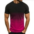 thumbnail image 2 of DLfVUB Cute Summer T-Shirts for Men Big and Tall Regular Fit Casual Tie Dye Gradient Print Short Sleeve Round Neck Graphic Tees Tops Loose Comfy Workout Shirts Z01-Hot Pink XXXXL, 2 of 4