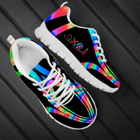 

Women Flats Shoes Dog Groomer Love Art Fashion Design Autumn Ladies Lace-up Breathable Walking Shoes for Teen Girls