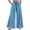 A1 Blue, variant on Women's Floral Wide Leg Pants, Casual Summer Elastic Waist Lightweight Palazzo Trousers with Soft Draped Fabric, Loose Relaxed Fit and Pull On Design Shape Brown XL