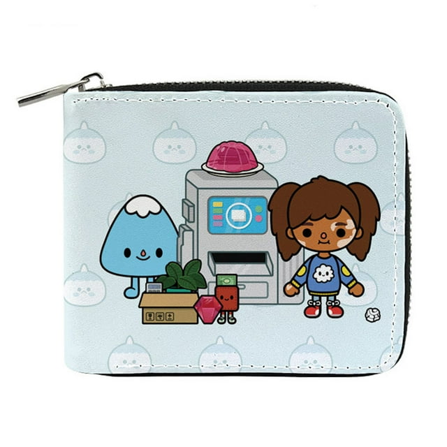Monedero Tocas para niños con forma de anime, de piel, plegable, pared corta