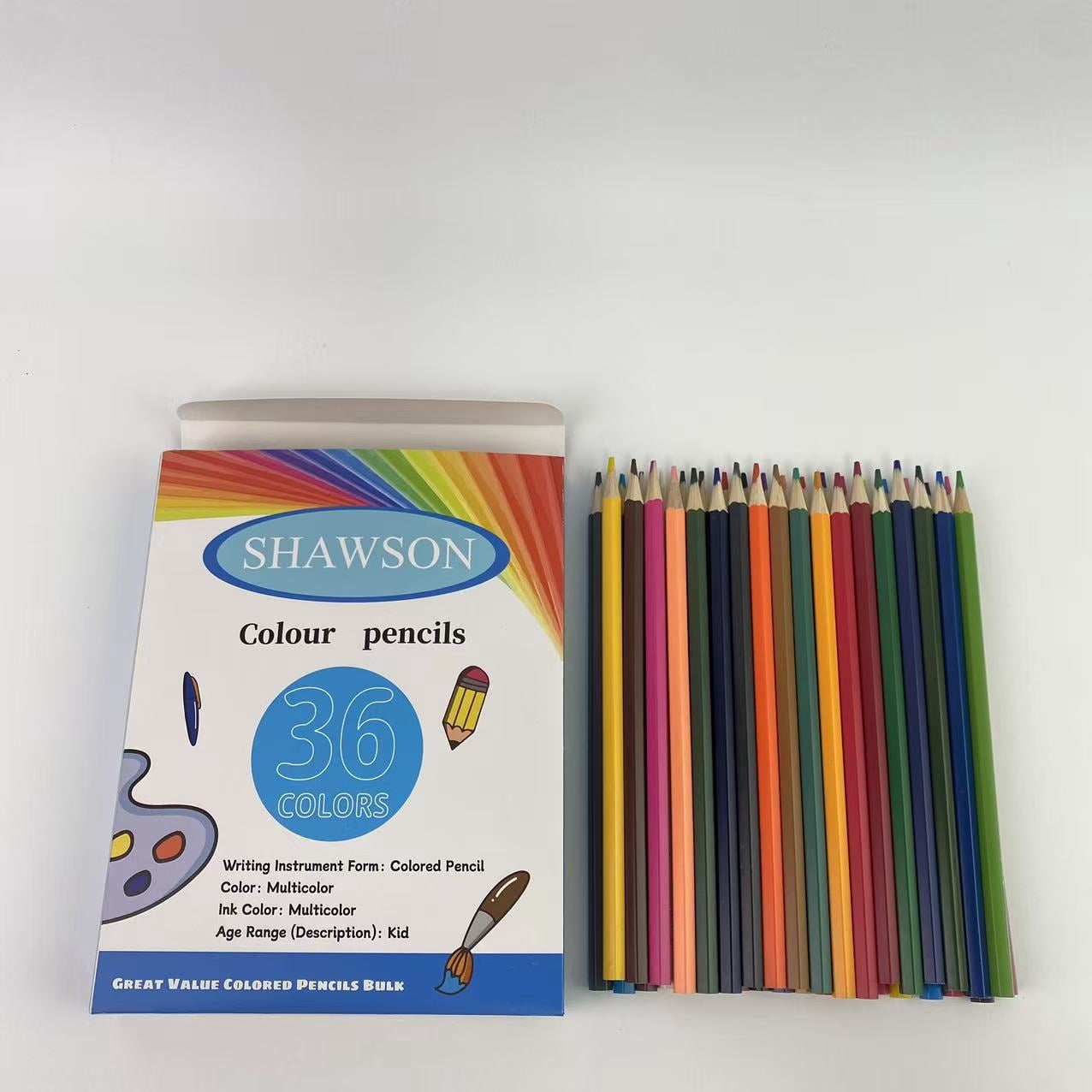 SHAWSON Colour pencils,36 Count Colored Pencils, Sharp colored pencils, loose learning supplies for teachers
