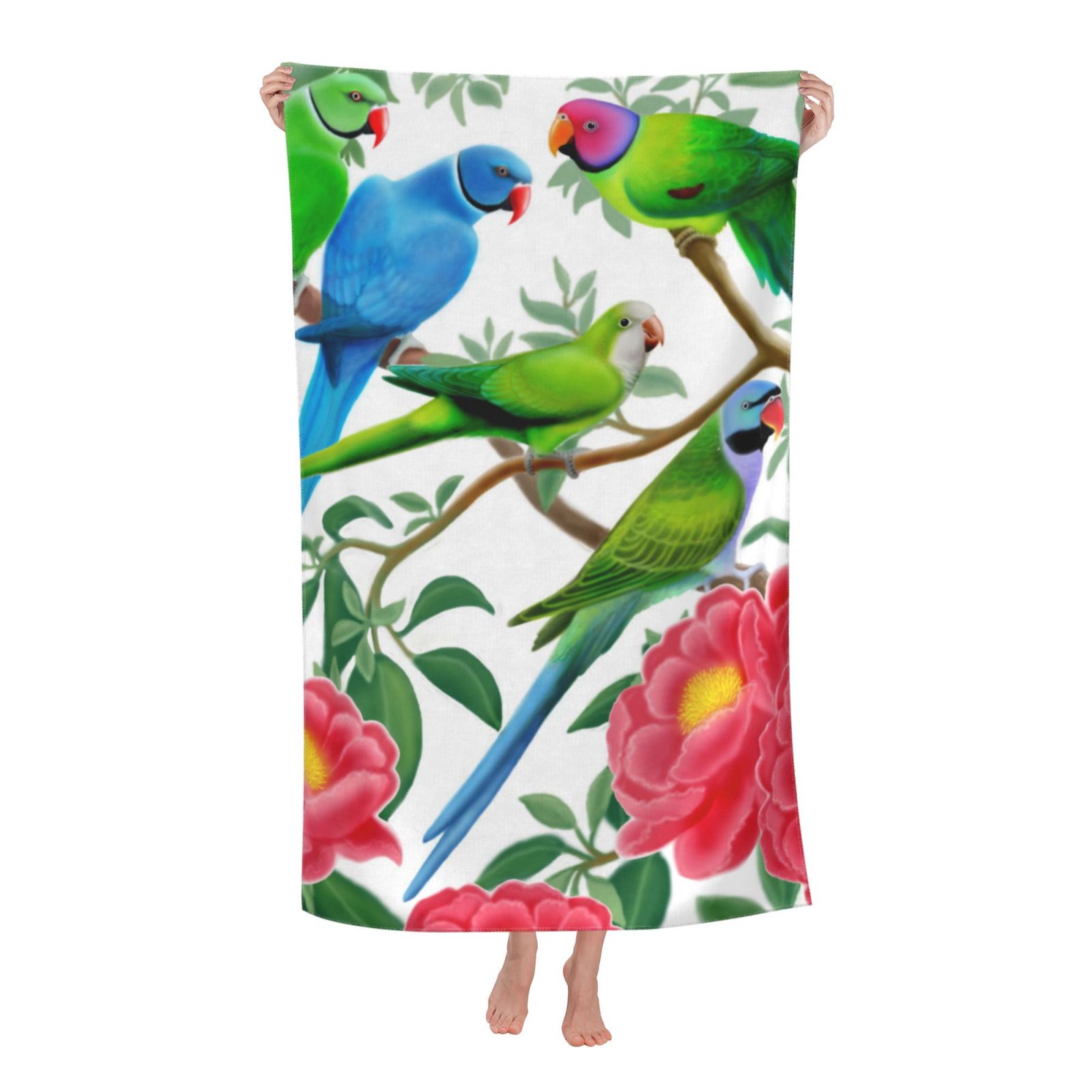 Parakeets Beach Towel 32x52inch QuickDry, Bath Towels for Kids and