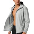 thumbnail image 1 of Mens Manga Larga Color Sólido con Capucha Cremallera Cardigan Hielo Seda Fina Chaqueta Protectora Solar para Uso Diario Al Aire Libre, 1 of 9