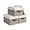Brown and White, variant on Storage Bins with Lids, Decorative Storage Boxes with Lid and PU Handles, Foldable Storage Baskets for Closet, Shelves, Stackable, Gray and White, Jumbo, 3-Pack