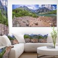 thumbnail image 1 of Blue Lake amid Mountains Panorama - Landscape Canvas Art Print, 1 of 3