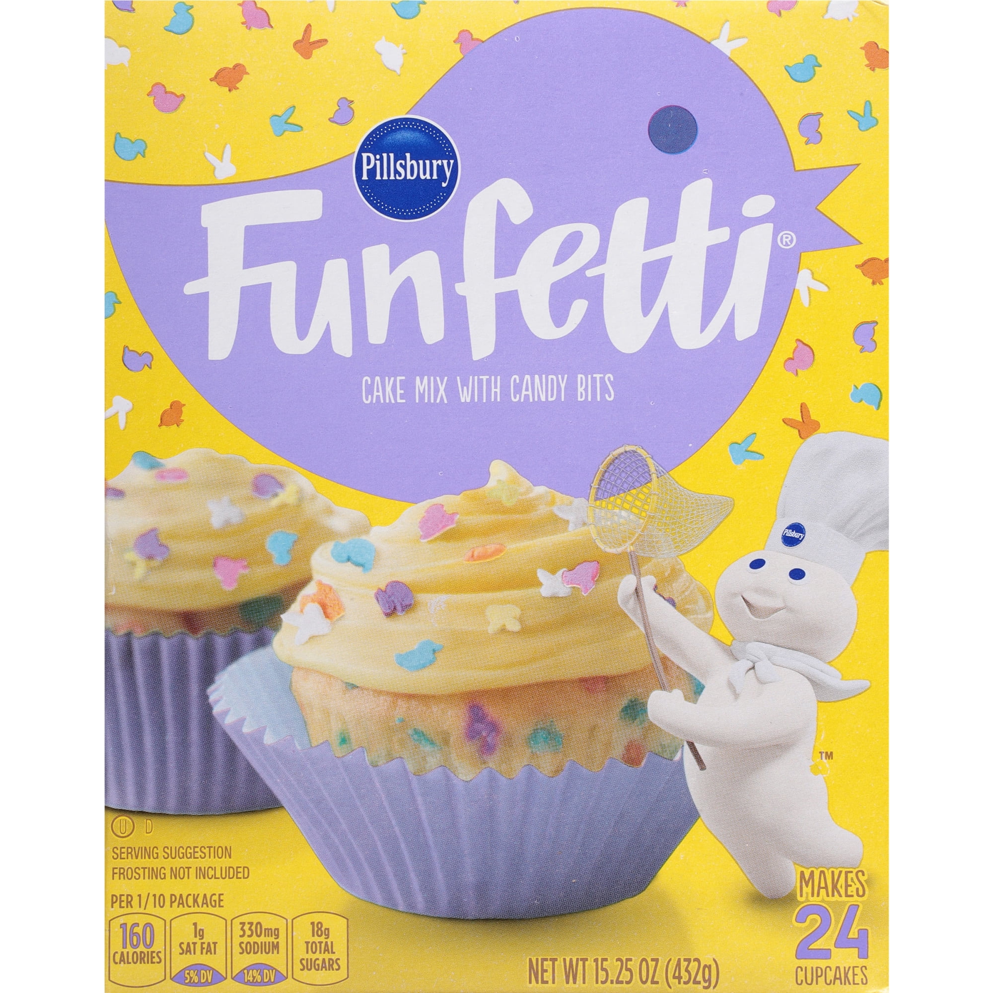 (6 pack) Pillsbury Funfetti Spring Cake Mix with Candy Bits, 15.25 oz Box