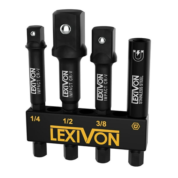 Juego de adaptadores de llave de dado de impacto LEXIVON LX-104 4 pzas