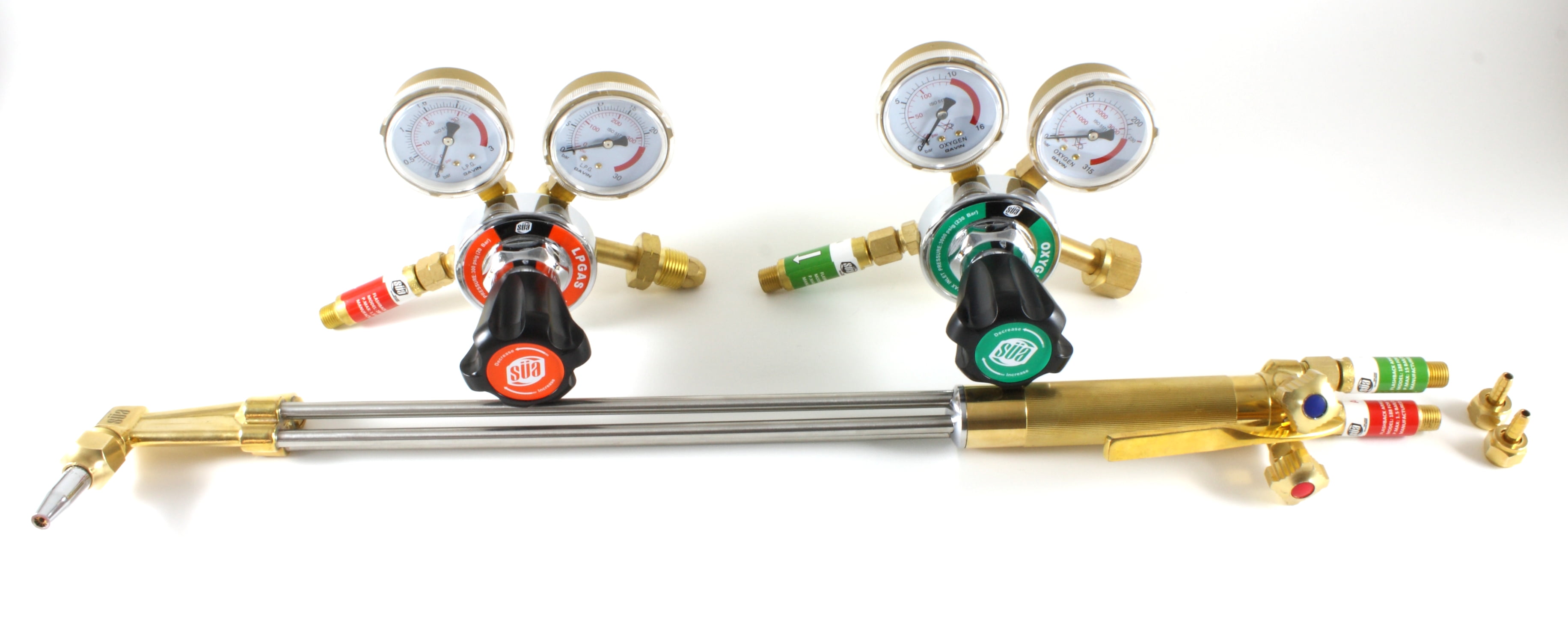 SÜA 25" Cutting Torch + Regulators + Tip + Arrestors Compatible with Harris