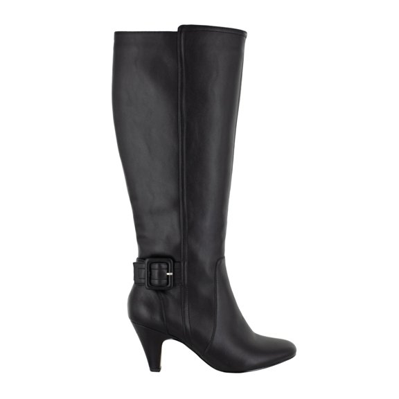 BELLA VITA Womens Black Buckle Accent Padded Troy Ii Zip-Up Heeled Boots 7 M