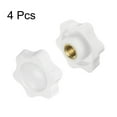 thumbnail image 3 of Uxcell 4 Pieces Star Knobs M10 Female Thread 38mm Head Non-Through Hole Clamping Handles Nuts White, 3 of 5