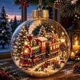 thumbnail image 3 of Glowing Christmas Diorama Ornament Light-Up Holiday Scene with Warm LED, Clear Acrylic Hanging Decor for Tree, 8 Designs, 3 of 9