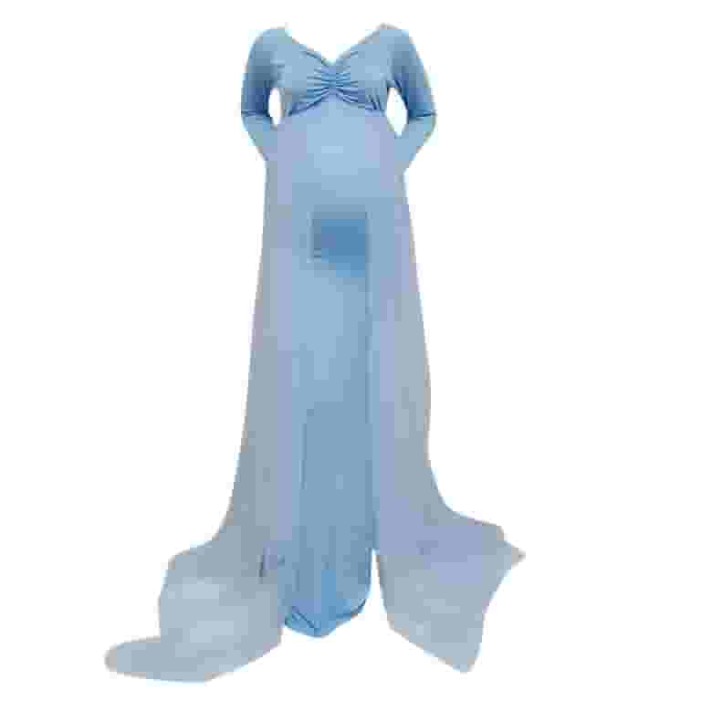 Maternity Maxi Dress Baby Blue Lace Maternity Dress Vedolay Plus