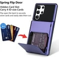 thumbnail image 3 of Wallet Case for Samsung Galaxy S22 Ultra Case with 4-Card Credit Card Holder Slot Shockproof Cover Hybrid Heavy Duty Protection Armor Phone Case Compatible with Galaxy S22 Ultra 5G-Purple, 3 of 6