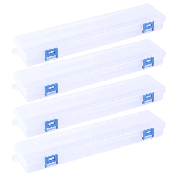 WORGEOUS Cajas de almacenamiento portátiles, organizador de herramientas de mano, pincel de pintura, caja de bolígrafos de pintura transparente, 4 Uds.