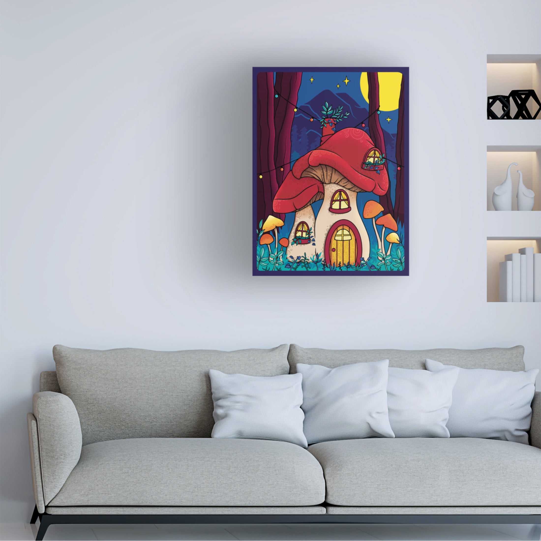 Canvas Wall Art - Rachel Feirman 'Fungi Forest' Wall Art for Living Room, Bedroom, or Office Décor by Trademark Fine Art - 18 x 24 Inches