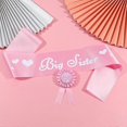 thumbnail image 4 of Pink Blue Big Sister Satin Sash and Badge Pin for Girls Birthday Baby Shower Big Sister To Be Party Favor Supplies Decorations, 4 of 4