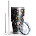 thumbnail image 2 of 30oz Pioneer Flower Floral Print Pattern Tumbler, Double Wall Vacuum Insulated Cup, BPA-Free Leak Proof Lid & Reusable Straws, Hot 12h, Cold 34h, 2 of 6
