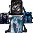 thumbnail image 2 of Bolso de hombro de lona para niños y niñas, bolsa de compras de gran capacidad, 3D, León, Lobo xuanjing  unisex, 2 of 2