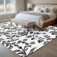 thumbnail image 4 of Black Flower Area Rug 5x8 FT, Non Slip Bedroom Throw Carpet, Vintage Farmhouse Boho Leaf Spring Plant Washable Soft Floor Carpet Non-Shedding Rug for Living Room Nursery Dorm Office, 4 of 9