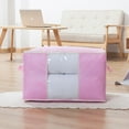 thumbnail image 2 of Pink Non Woven Foldable Blanket Storage Bag With Zipper Organizer Box Large Capacity Pink #J5Jb8, 2 of 5