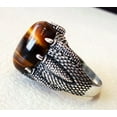 thumbnail image 3 of Tiger Eye Mans Ring, Natural Tiger Eye Ring, Eagle Claw Ring, Silver Jewelry, 925 Silver Ring, Birthday Gift, Heavy Mens Ring, Arabic Design, Ottoman Style Ring, Christmas, Turkey Mens Signet Ring, 3 of 6