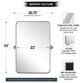 thumbnail image 4 of ANDY STAR 22 x 34 Inch Rectangle Hanging Bathroom Mirror, Brushed Nickel, 4 of 9