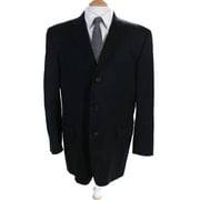 Angle View: Pre-owned|Burberry London Mens Pinstripe Three Button Blazer Navy Blue Wool Size 46
