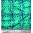 thumbnail image 1 of Soimoi Velvet Fabric Floral & Ogee Damask Print Sewing Fabric Yard 58 Inch Wide, 1 of 1