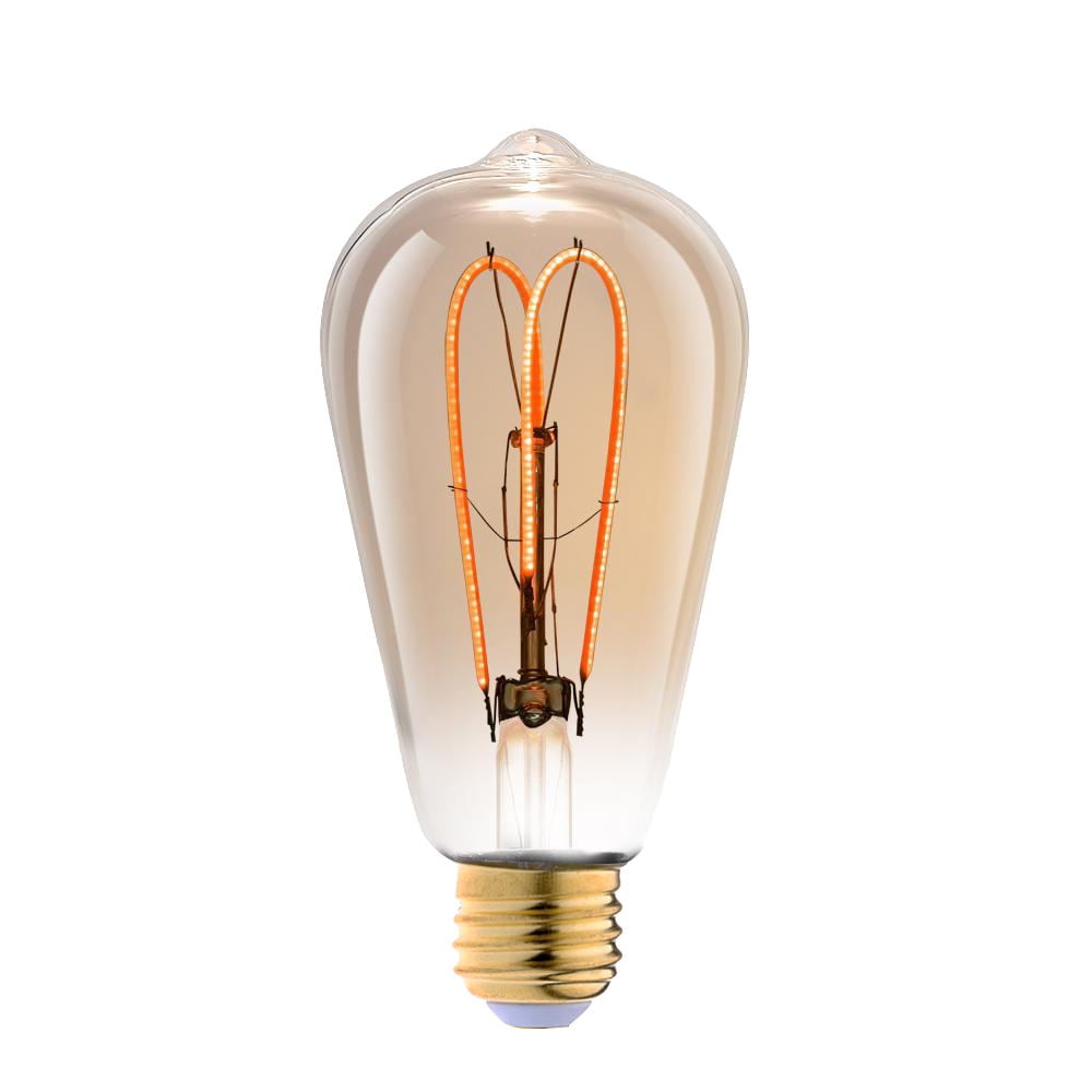 Great Value Vintage Light Bulb Amber Light E26 40W Equivalent ST19 4PK