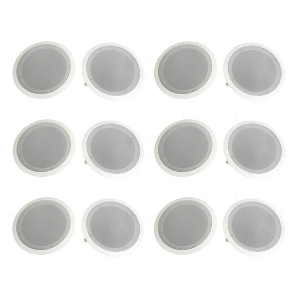 Pyle 8" 500W 2 Way In Wall/Ceiling Home Speakers System Audio Stereo, 12 Pack