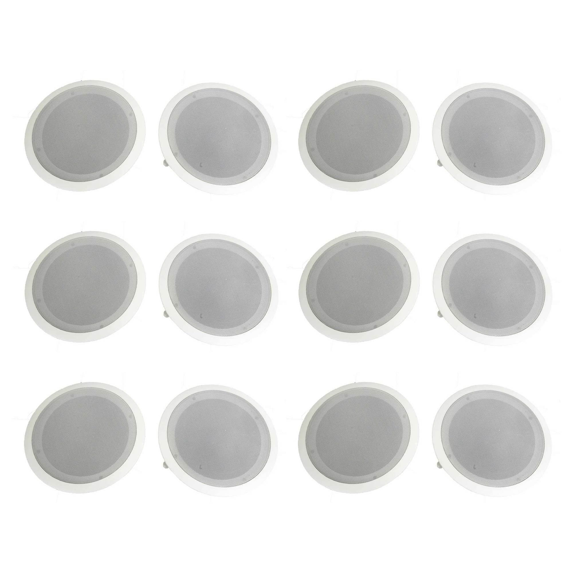 Pyle 8" 500W 2 Way In Wall/Ceiling Home Speakers System Audio Stereo, 12 Pack