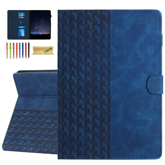 Dteck Folio Case for iPad Pro 11 Inch (M4) 2024, Embossed PU Leather Flip Stand Protective Cover for iPad Pro 11-inch 2024,Blue