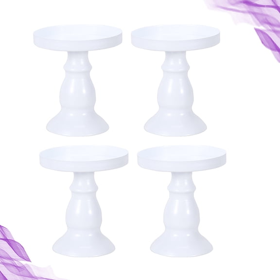 HONMEET 4-Piece White Metal Cake Stand Set for Dessert Display, Party, Wedding, and Special Event Decoration