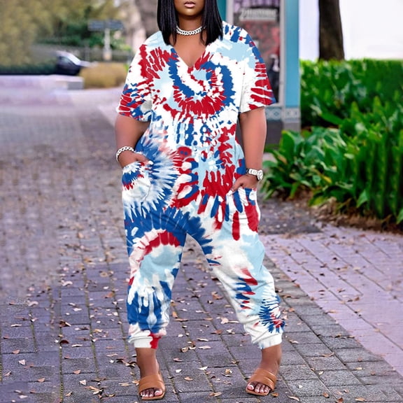 Vedolay Petite Jumpsuits For Women Women's Wrap Top Wide Leg Long Sleeve V Neck Jumpsuit,Blue XXL