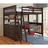 Pemberly Row Summerland Full Loft Bed in Espresso