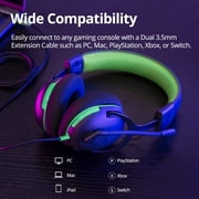 Gaming Headset for PC, PS5, Xbox Series X/S, Xbox One, Switch, MAC, Xbox Headset with Noise Canceling Microphone, Wired Over-Ear Gaming Headphones with RGB Light,Bass Surround-Tronsmart Sounfii G10