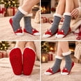 thumbnail image 6 of Fuzzy Slipper Socks for Women, PUTUO Warm Non Slip Grip Socks Sherpa-Lined Thick Cozy Fluffy Mid Calf Winter Home Socks, Fox Pattern, 6 of 6