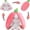 A Strawberry Rabbit 10inch, variant on Kawaii Squishy Cute Easter Bunny Plush Turn Into Rabbit Fruit Doll Carrot Strawberry Pillow, Plushies Funny Bunny Toy for Baby