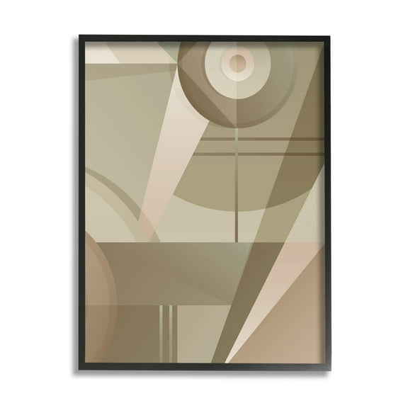 Stupell Industries Tan Geometric Abstract Abstract Painting Black Framed Art Print Wall Art, 11 x 14