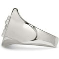 thumbnail image 4 of Chisel Stainless Steel Polished with Sterling Silver Cross and CZ Signet Ring - Ring Size 12.0, 4 of 8
