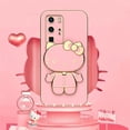 thumbnail image 2 of Hello Kitty Electroplated Plating Frame Case For Huawei P60 Pro Plus P50 P40 P20 P30 Lite P Smart Z Y9 Prime 2019 Silicone Cover LXY, 2 of 7